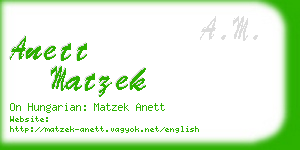 anett matzek business card